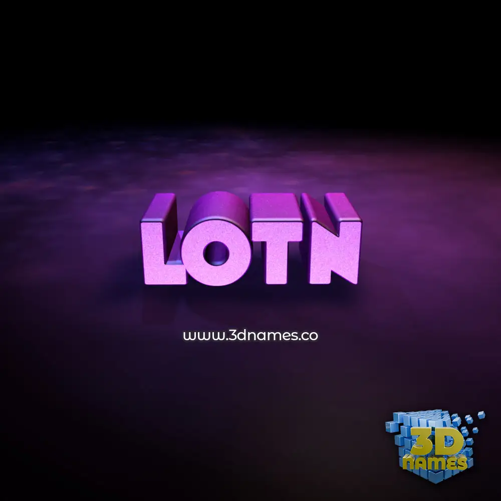 lotn in Big Purple style - 3D name wallpaper