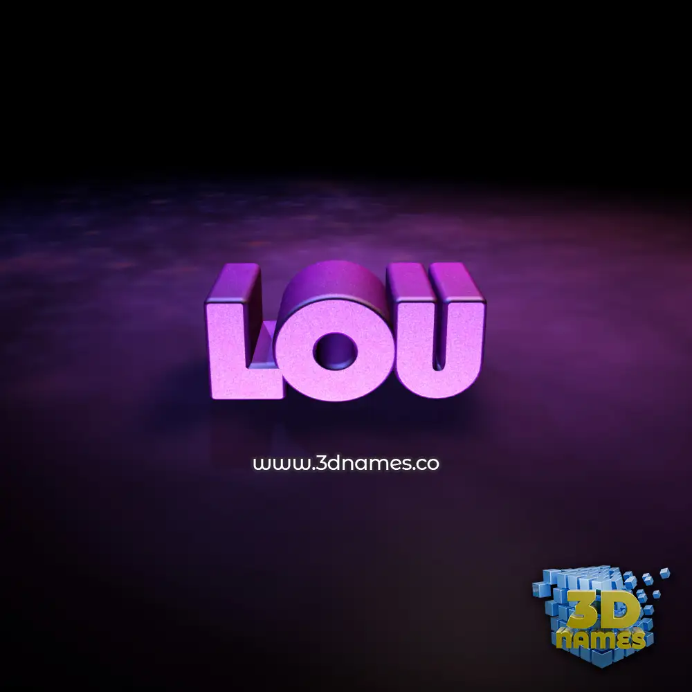 lou in Big Purple style - 3D name wallpaper