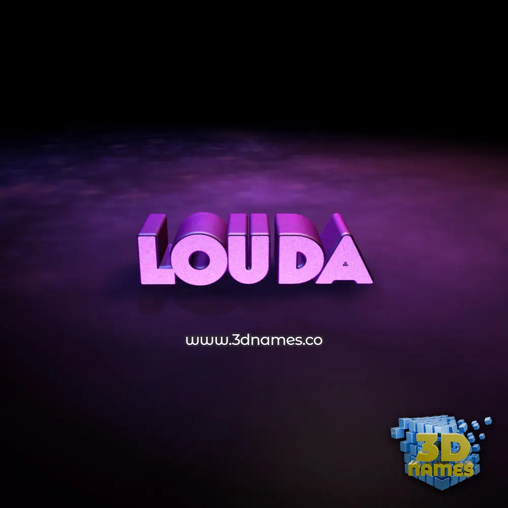 louda in Big Purple style - 3D name wallpaper