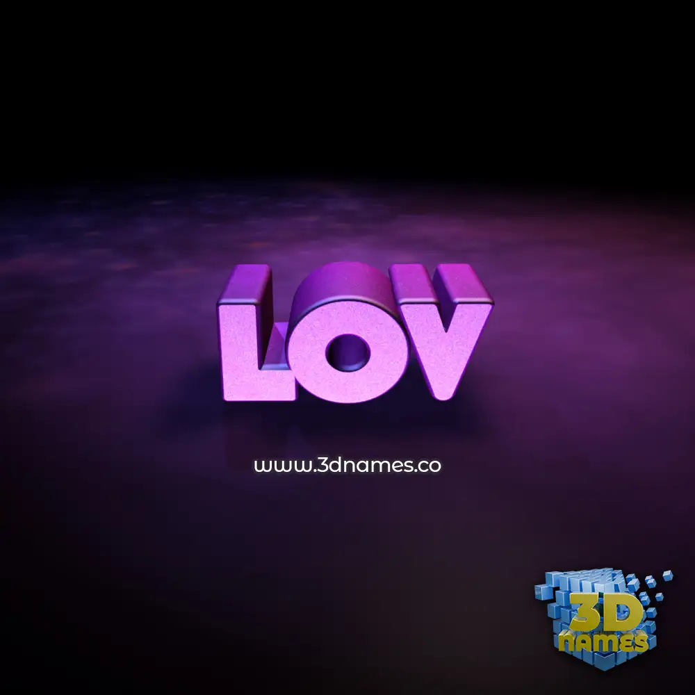 lov in Big Purple style - 3D name wallpaper