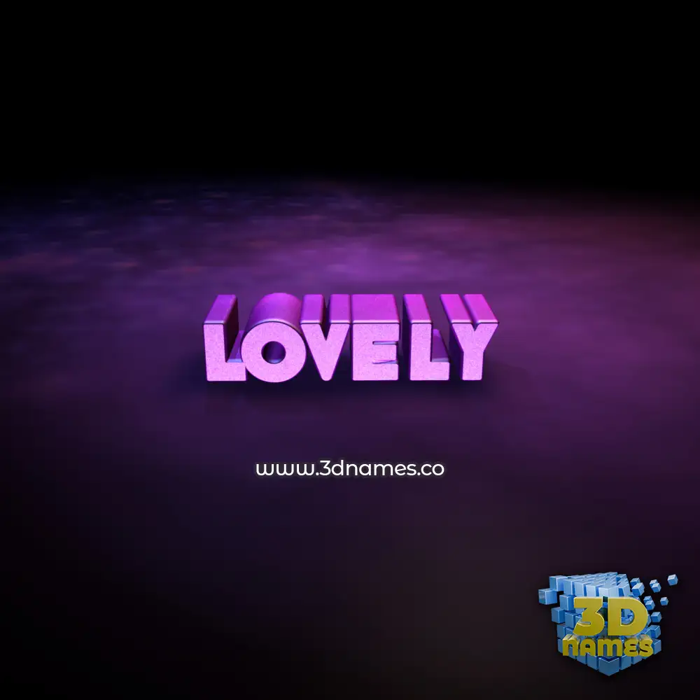 lovely in Big Purple style - 3D name wallpaper