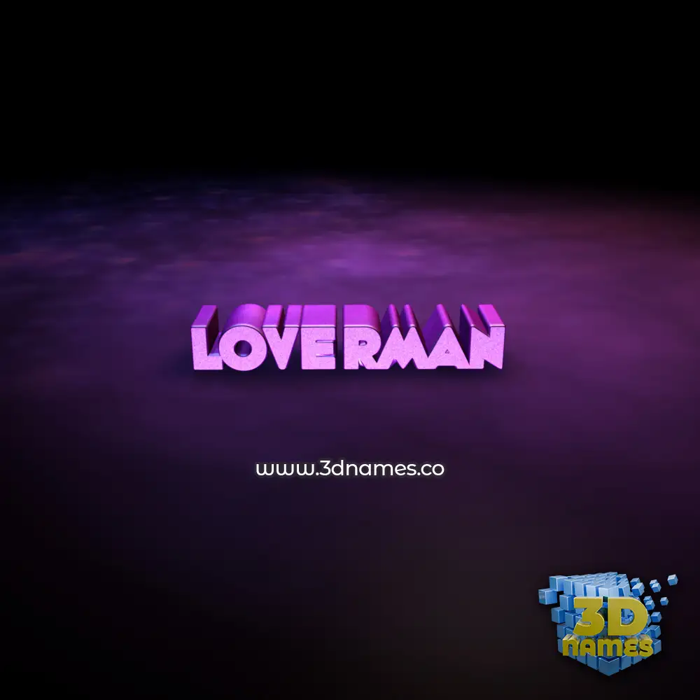 loverman in Big Purple style - 3D name wallpaper