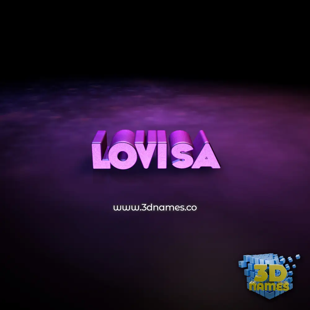 lovisa in Big Purple style - 3D name wallpaper