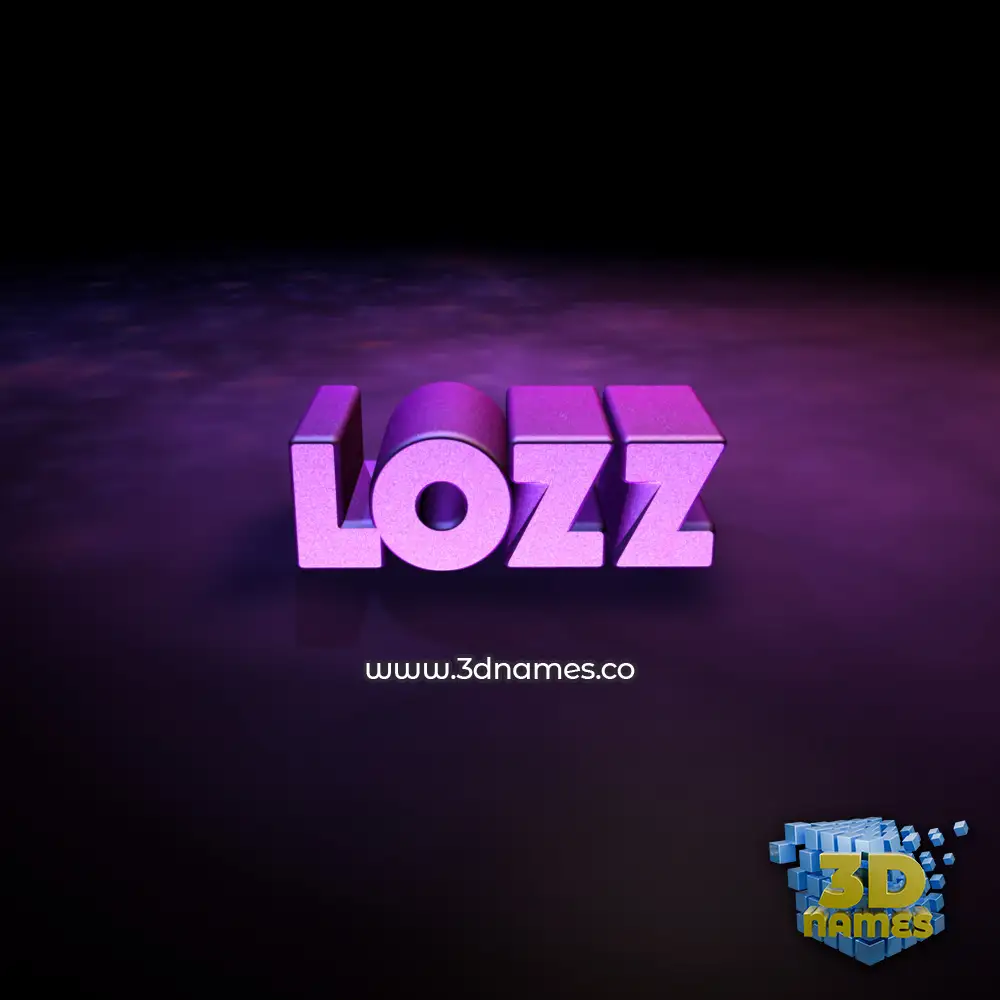 lozz in Big Purple style - 3D name wallpaper