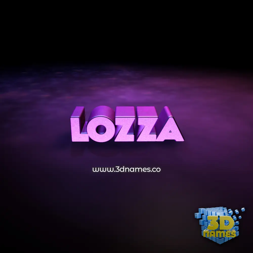 lozza in Big Purple style - 3D name wallpaper