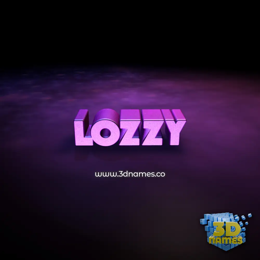 lozzy in Big Purple style - 3D name wallpaper