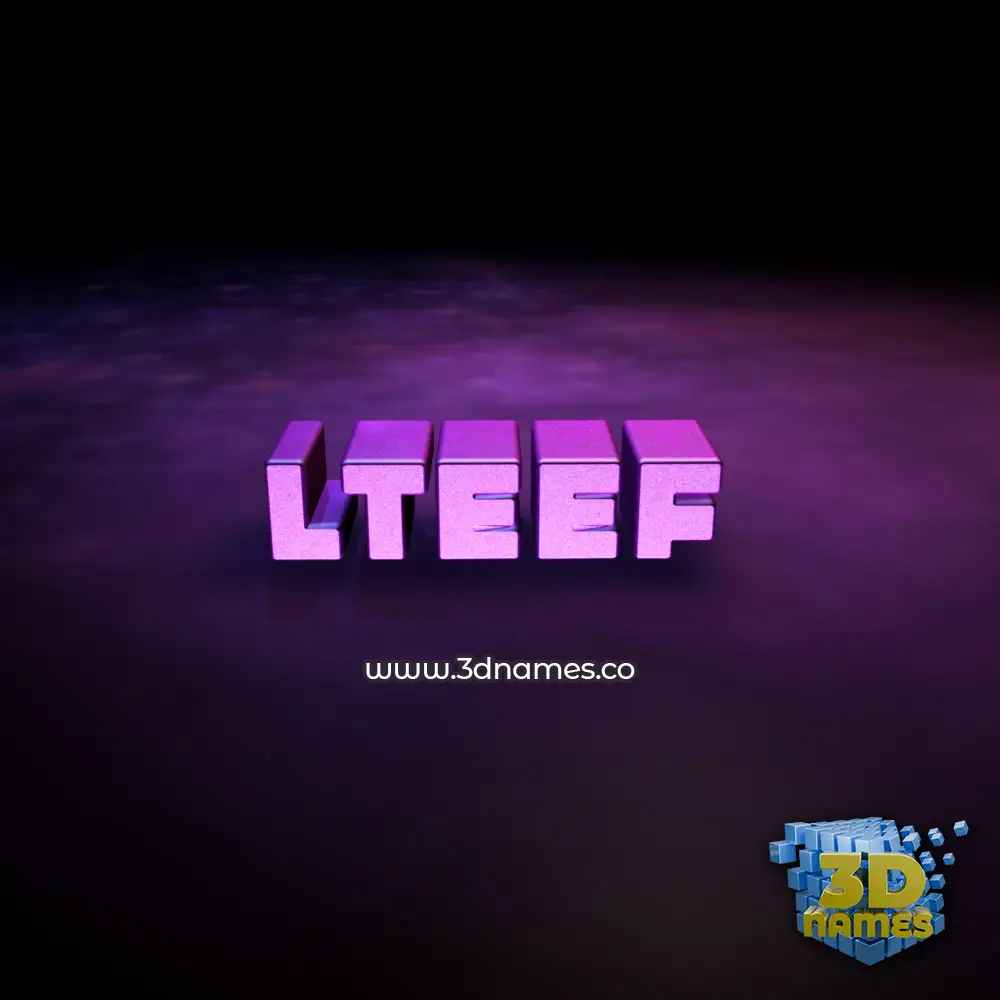 lteef in Big Purple style - 3D name wallpaper