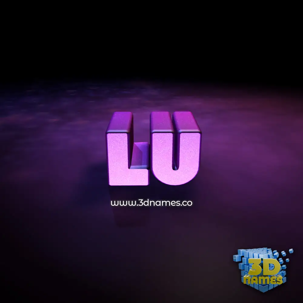 lu in Big Purple style - 3D name wallpaper