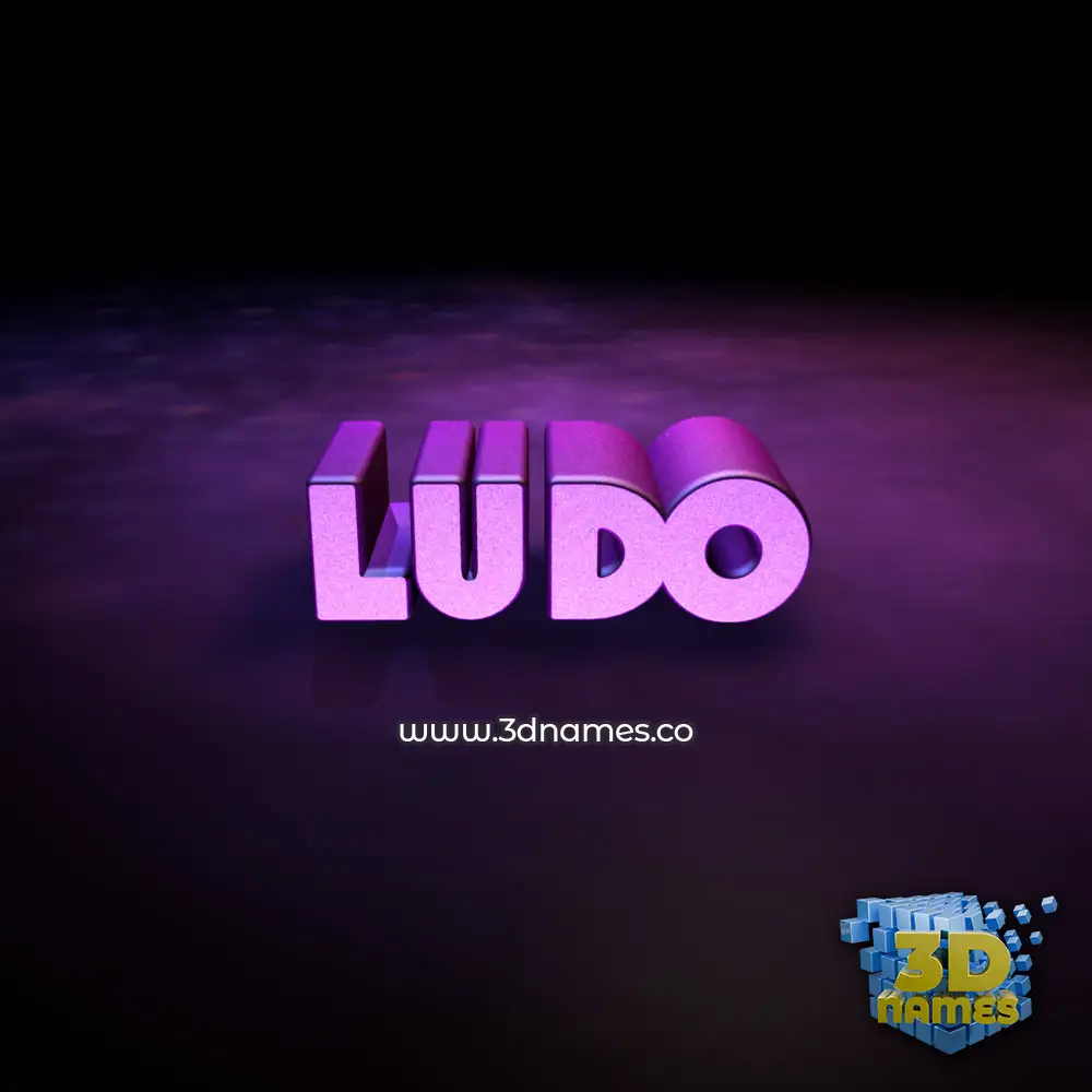 ludo in Big Purple style - 3D name wallpaper