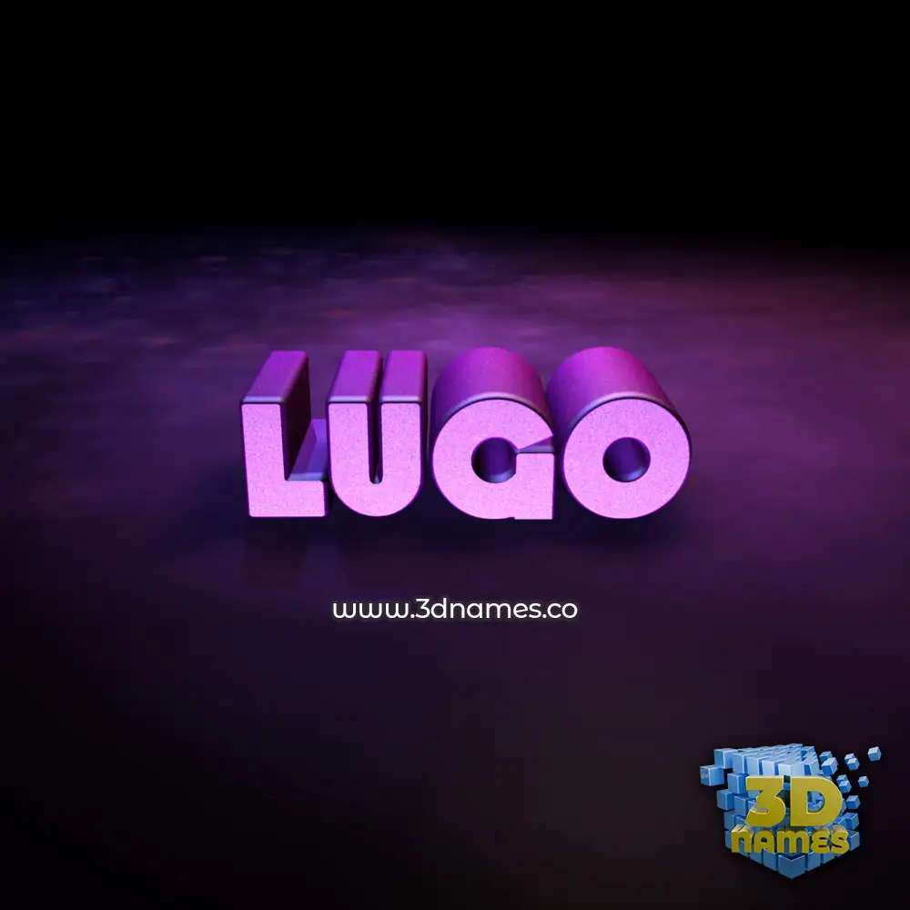 lugo in Big Purple style - 3D name wallpaper