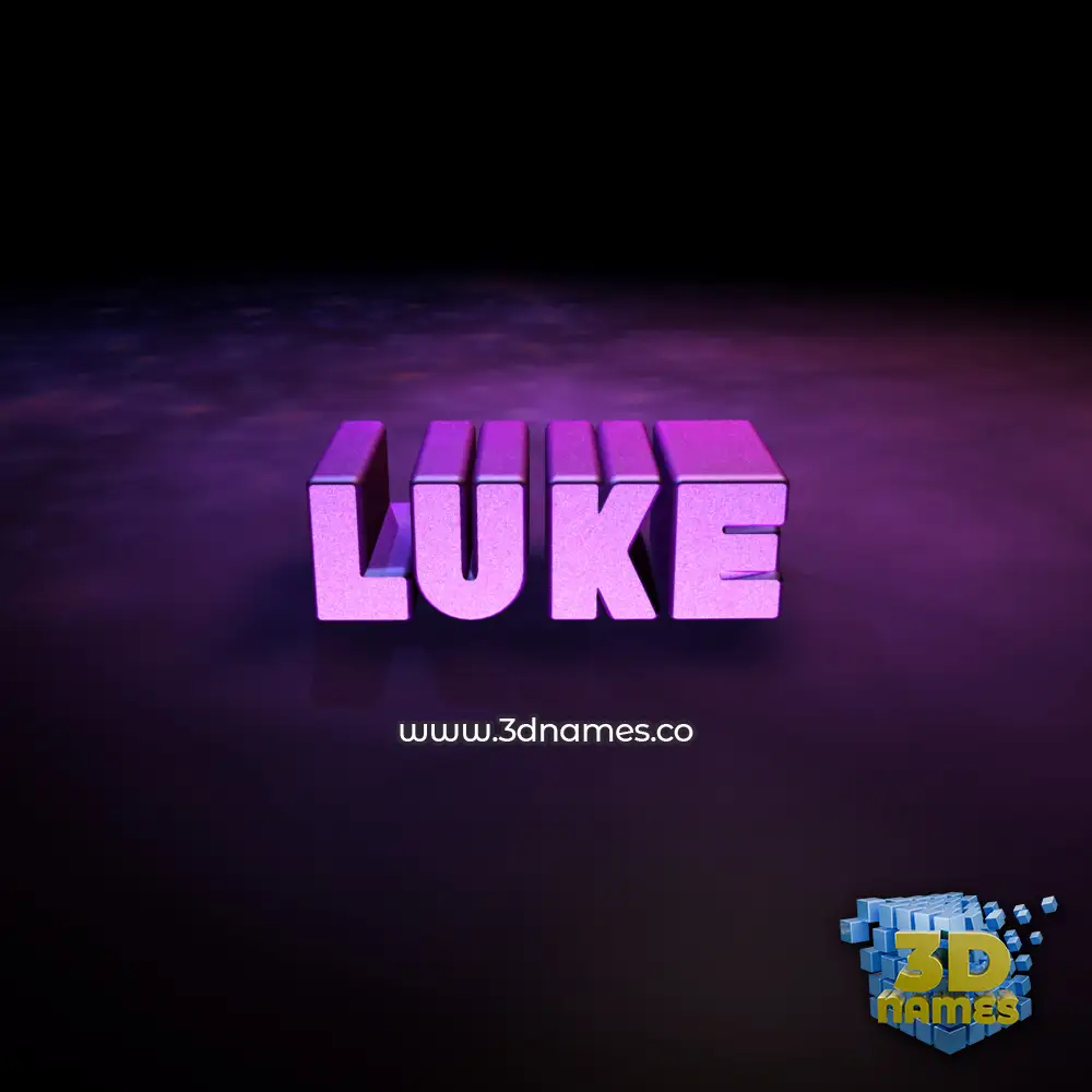 luke in Big Purple style - 3D name wallpaper