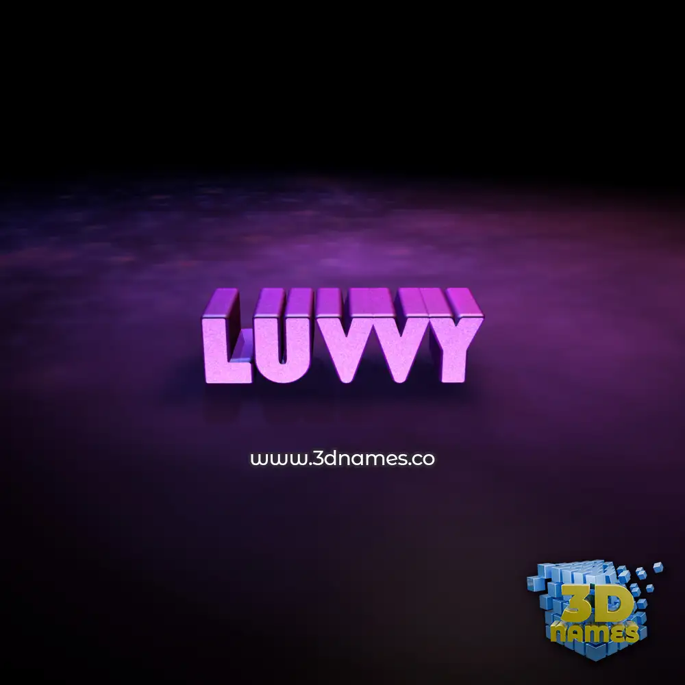 luvvy in Big Purple style - 3D name wallpaper