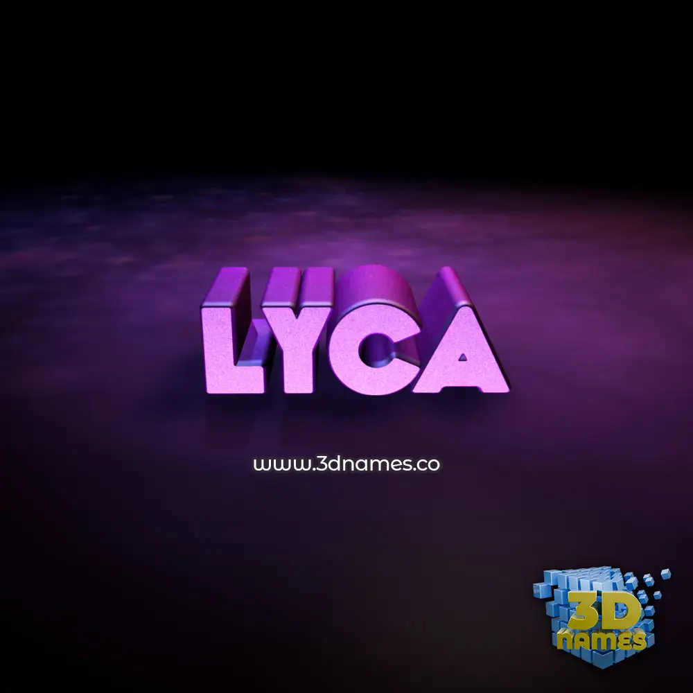 lyca in Big Purple style - 3D name wallpaper
