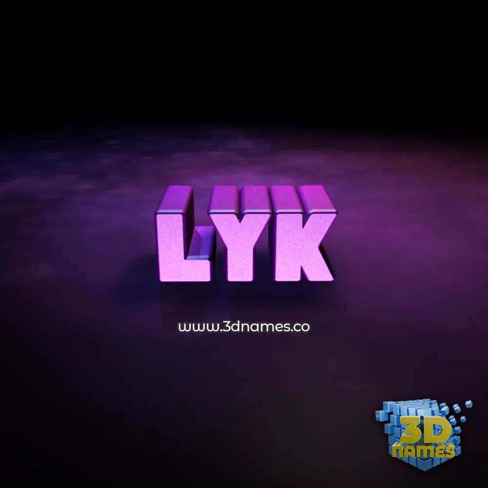 lyk in Big Purple style - 3D name wallpaper