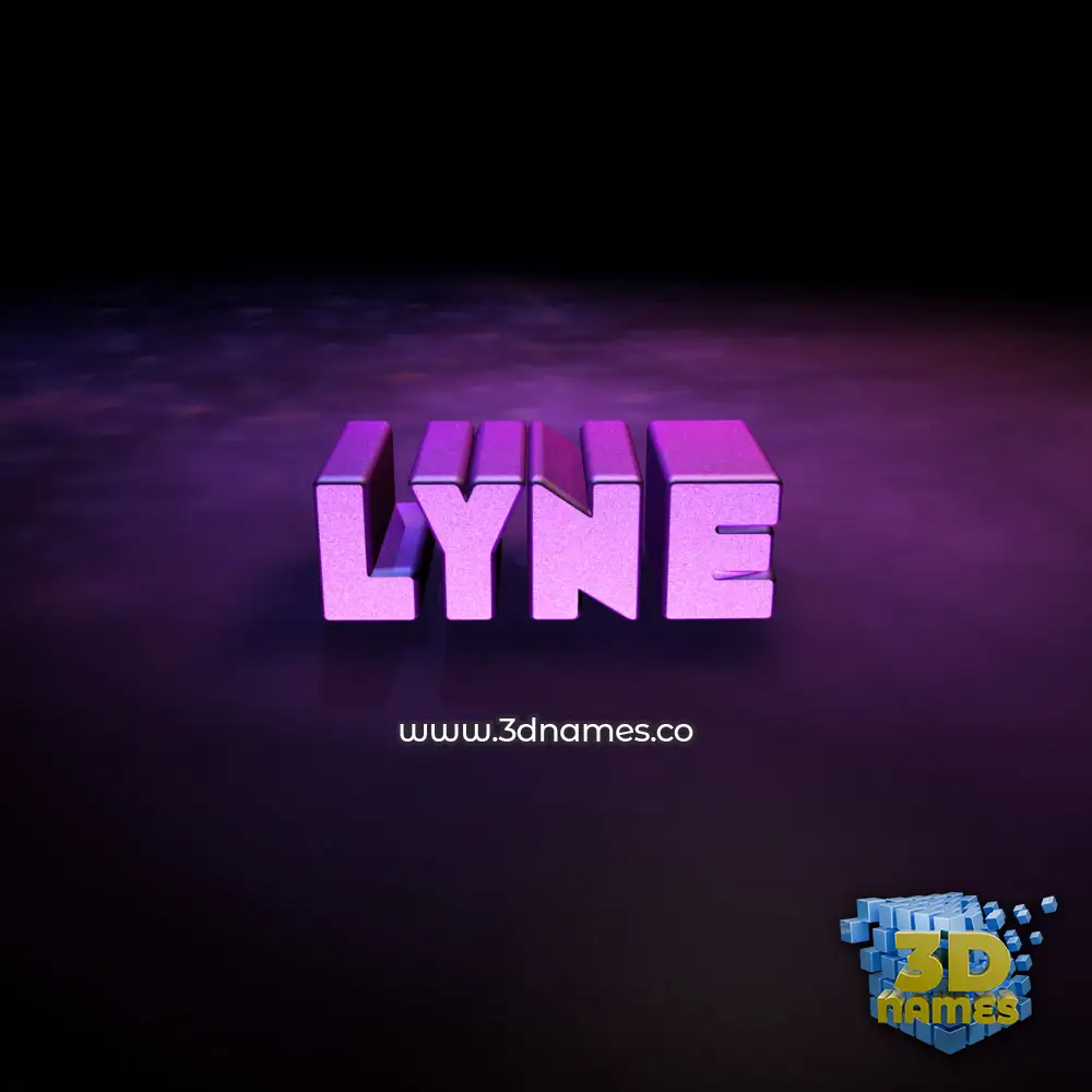 lyne in Big Purple style - 3D name wallpaper