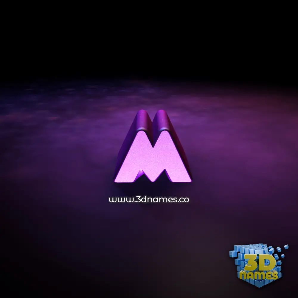 m in Big Purple style - 3D name wallpaper