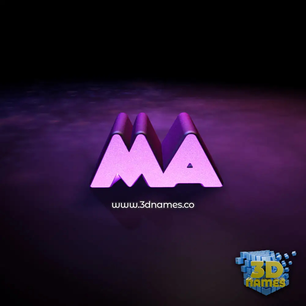 ma in Big Purple style - 3D name wallpaper