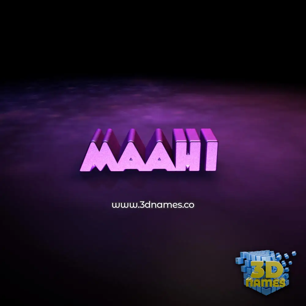 maahi in Big Purple style - 3D name wallpaper