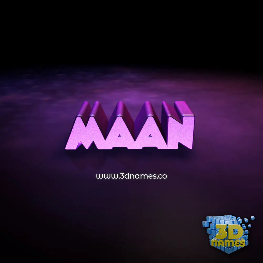 maan in Big Purple style - 3D name wallpaper