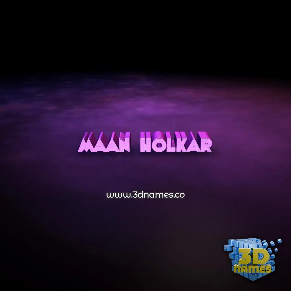 maan holkar in Big Purple style - 3D name wallpaper