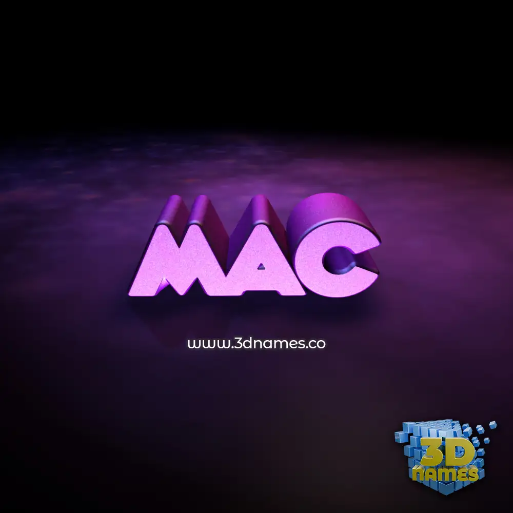 mac in Big Purple style - 3D name wallpaper