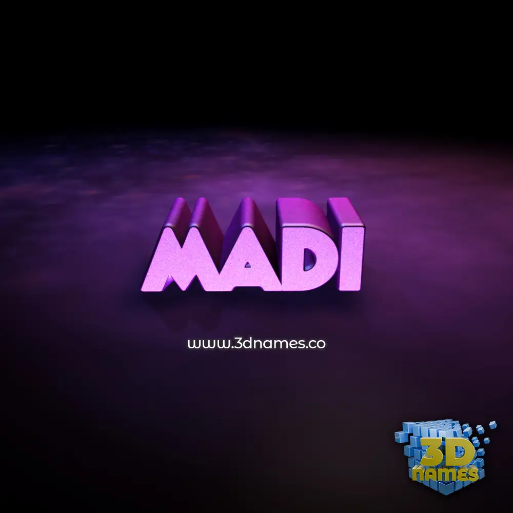 madi in Big Purple style - 3D name wallpaper