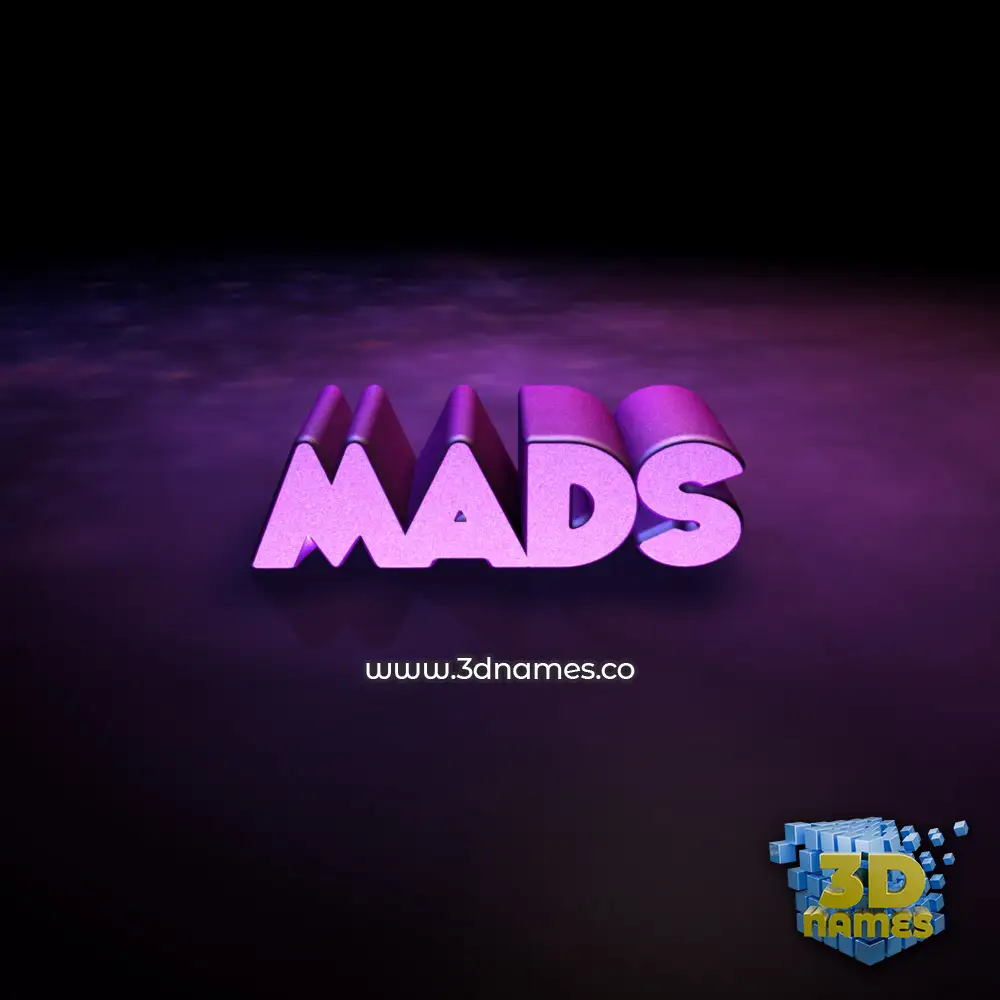 mads in Big Purple style - 3D name wallpaper