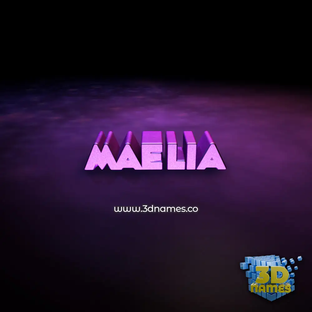 maelia in Big Purple style - 3D name wallpaper