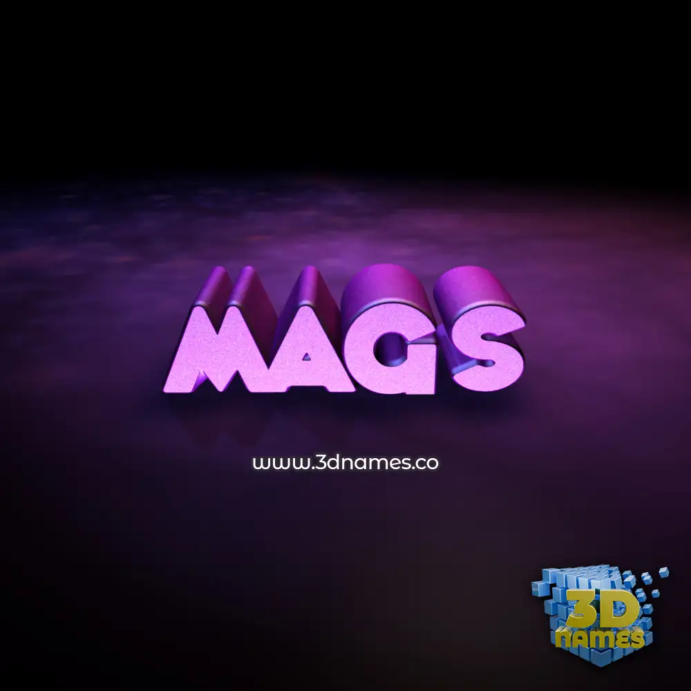 mags in Big Purple style - 3D name wallpaper