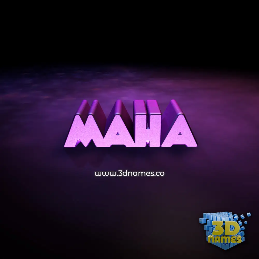 maha in Big Purple style - 3D name wallpaper