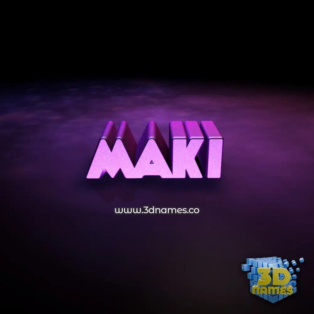 maki in Big Purple style - 3D name wallpaper