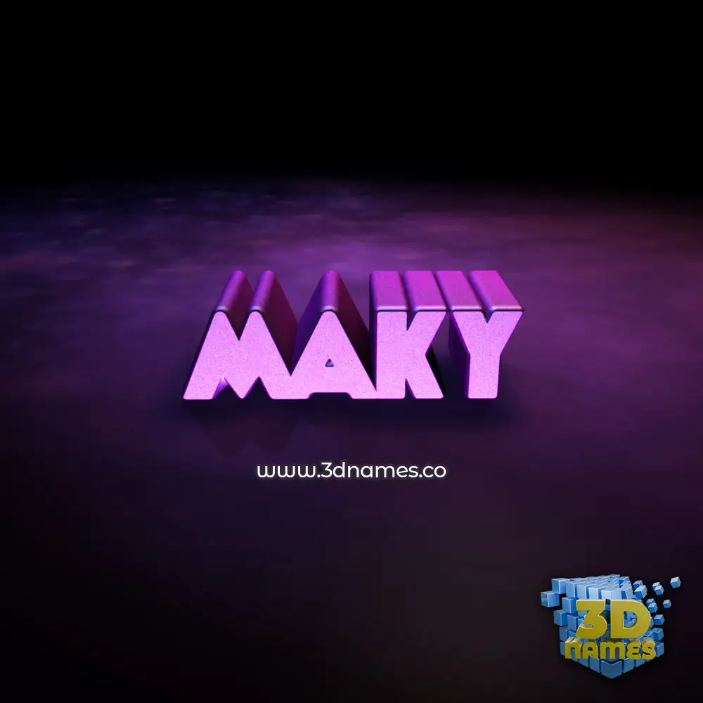 maky in Big Purple style - 3D name wallpaper