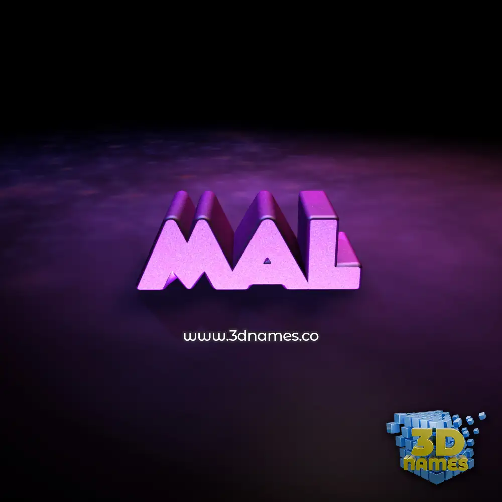 mal in Big Purple style - 3D name wallpaper