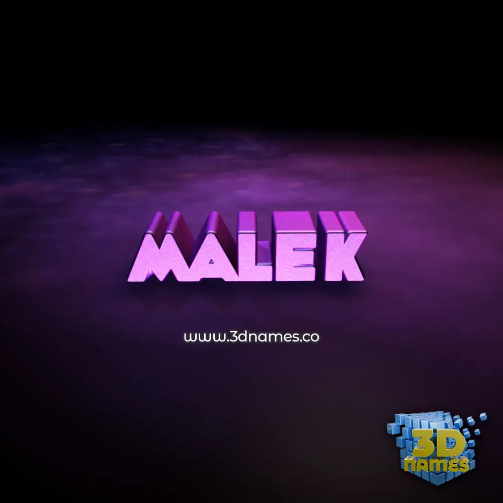 malek in Big Purple style - 3D name wallpaper