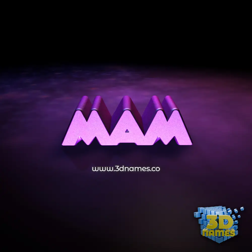 mam in Big Purple style - 3D name wallpaper