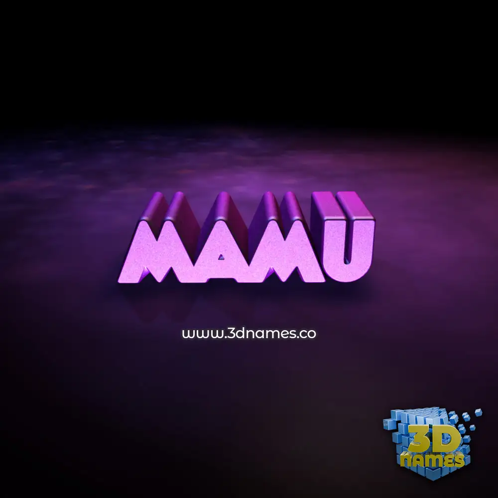 mamu in Big Purple style - 3D name wallpaper