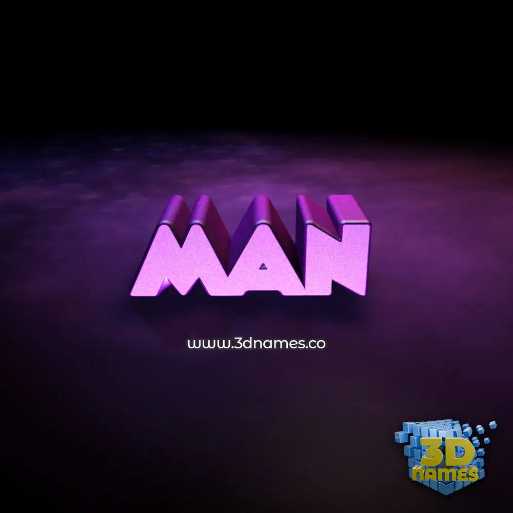 man in Big Purple style - 3D name wallpaper