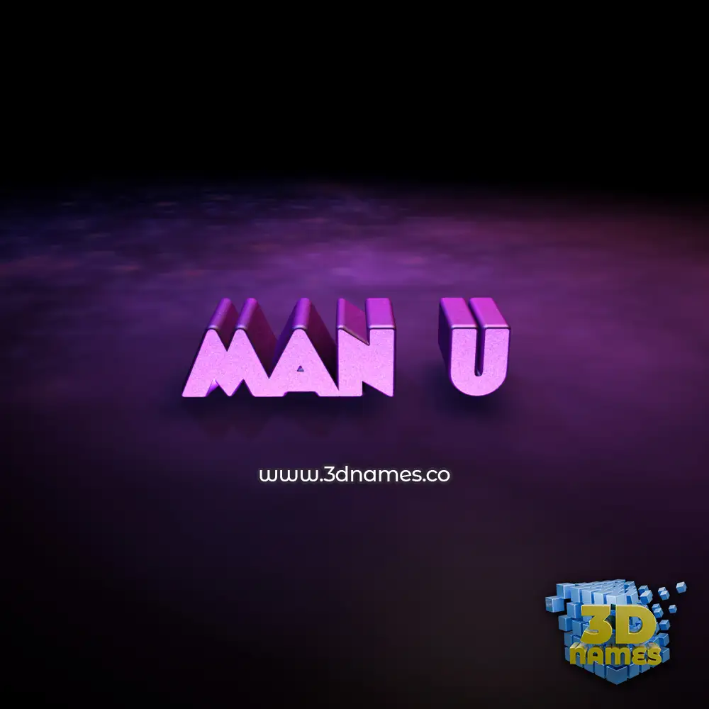man u in Big Purple style - 3D name wallpaper