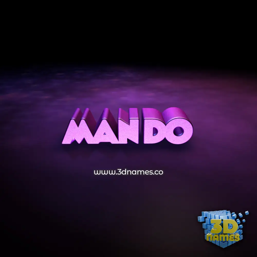 mando in Big Purple style - 3D name wallpaper