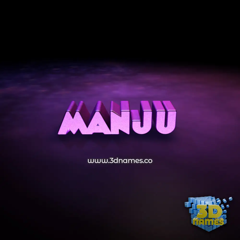 manju in Big Purple style - 3D name wallpaper