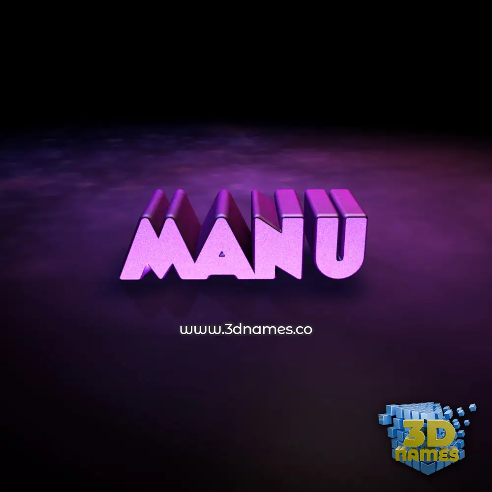 manu in Big Purple style - 3D name wallpaper