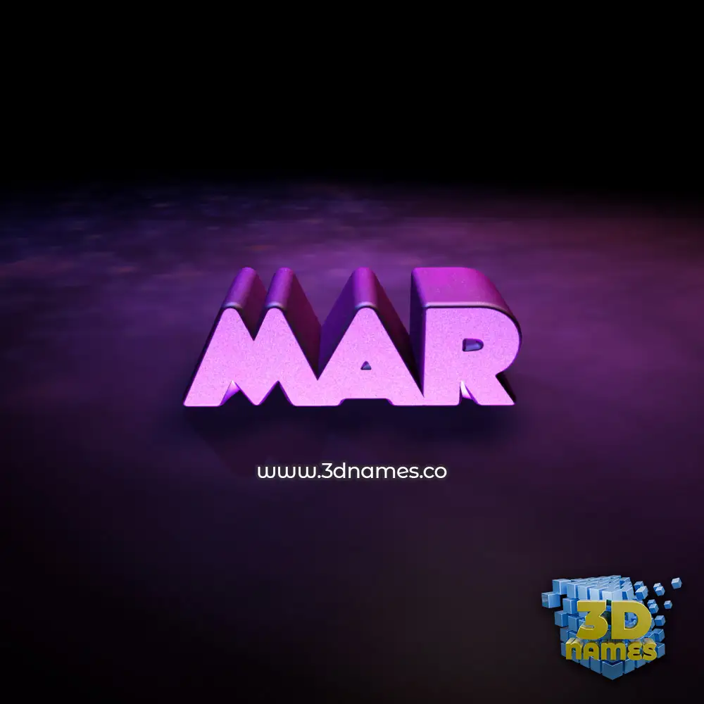 mar in Big Purple style - 3D name wallpaper