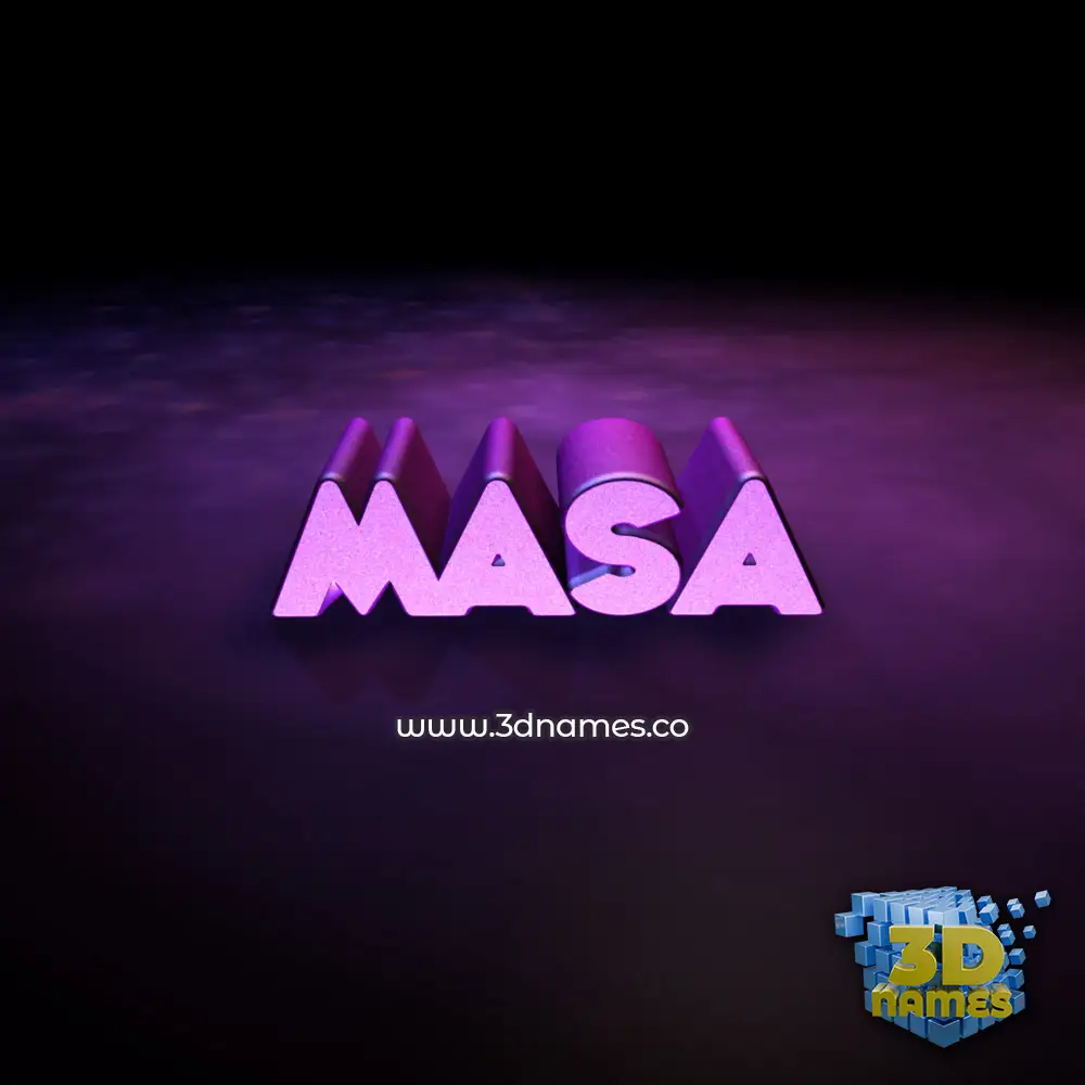 masa in Big Purple style - 3D name wallpaper