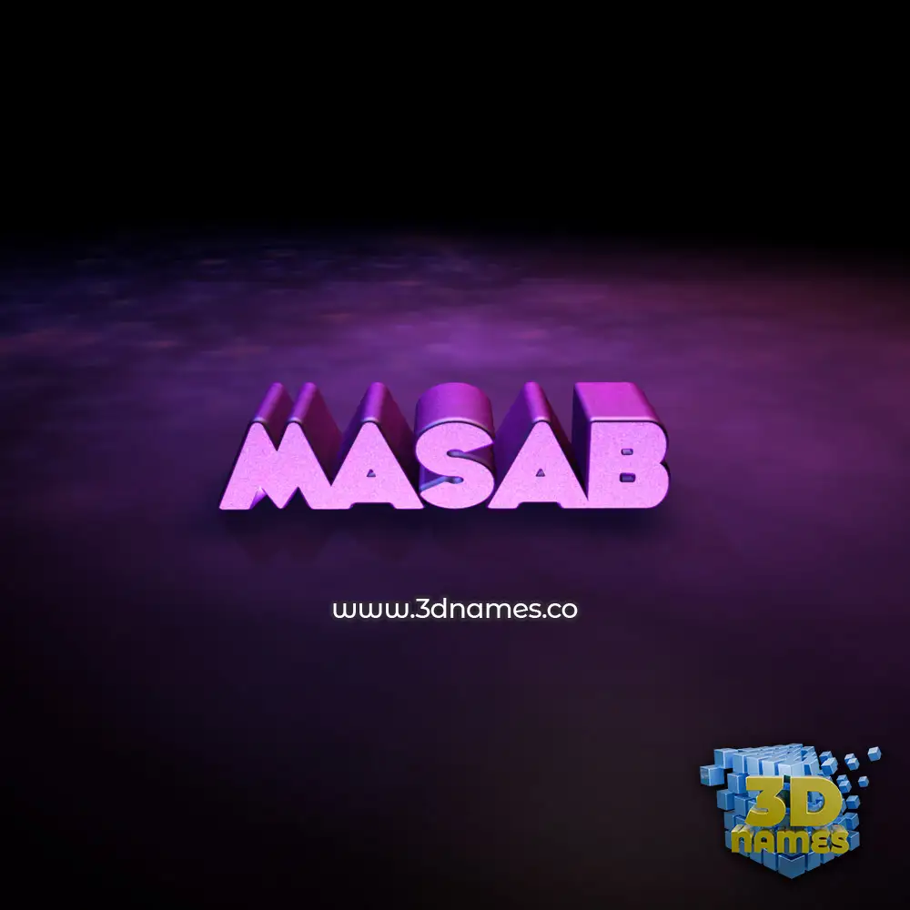 masab in Big Purple style - 3D name wallpaper