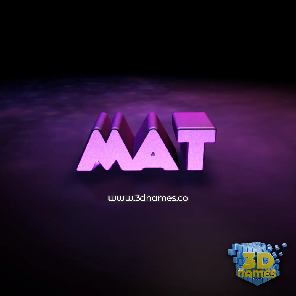 mat in Big Purple style - 3D name wallpaper