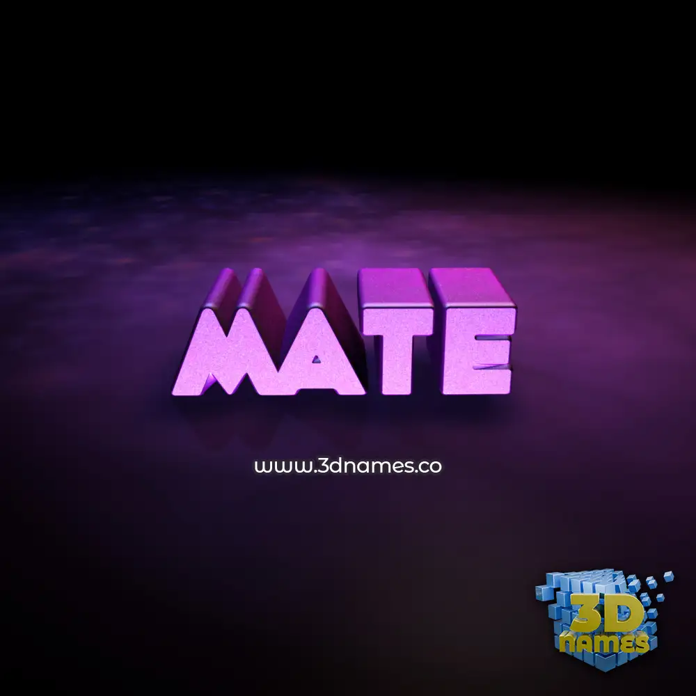 mate in Big Purple style - 3D name wallpaper