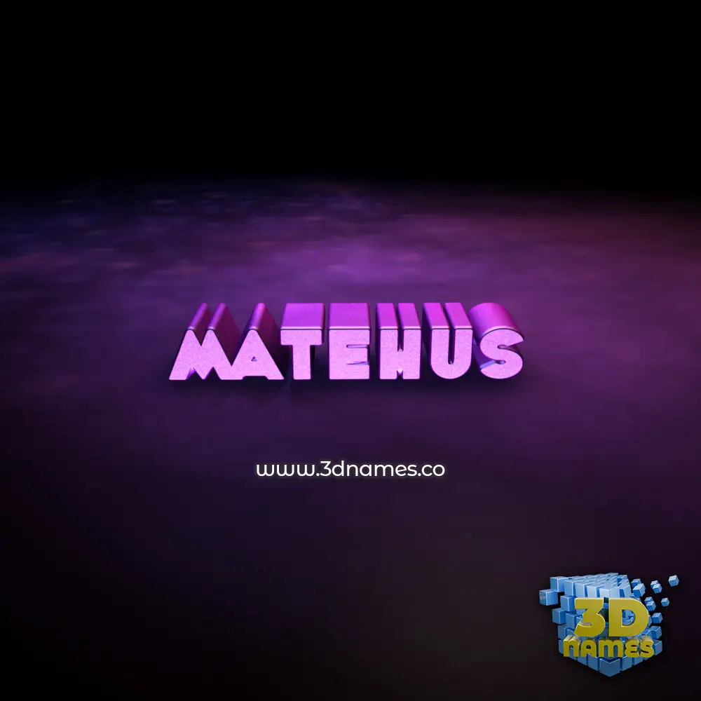matehus in Big Purple style - 3D name wallpaper