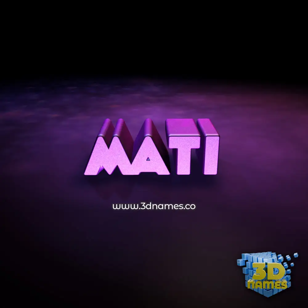 mati in Big Purple style - 3D name wallpaper