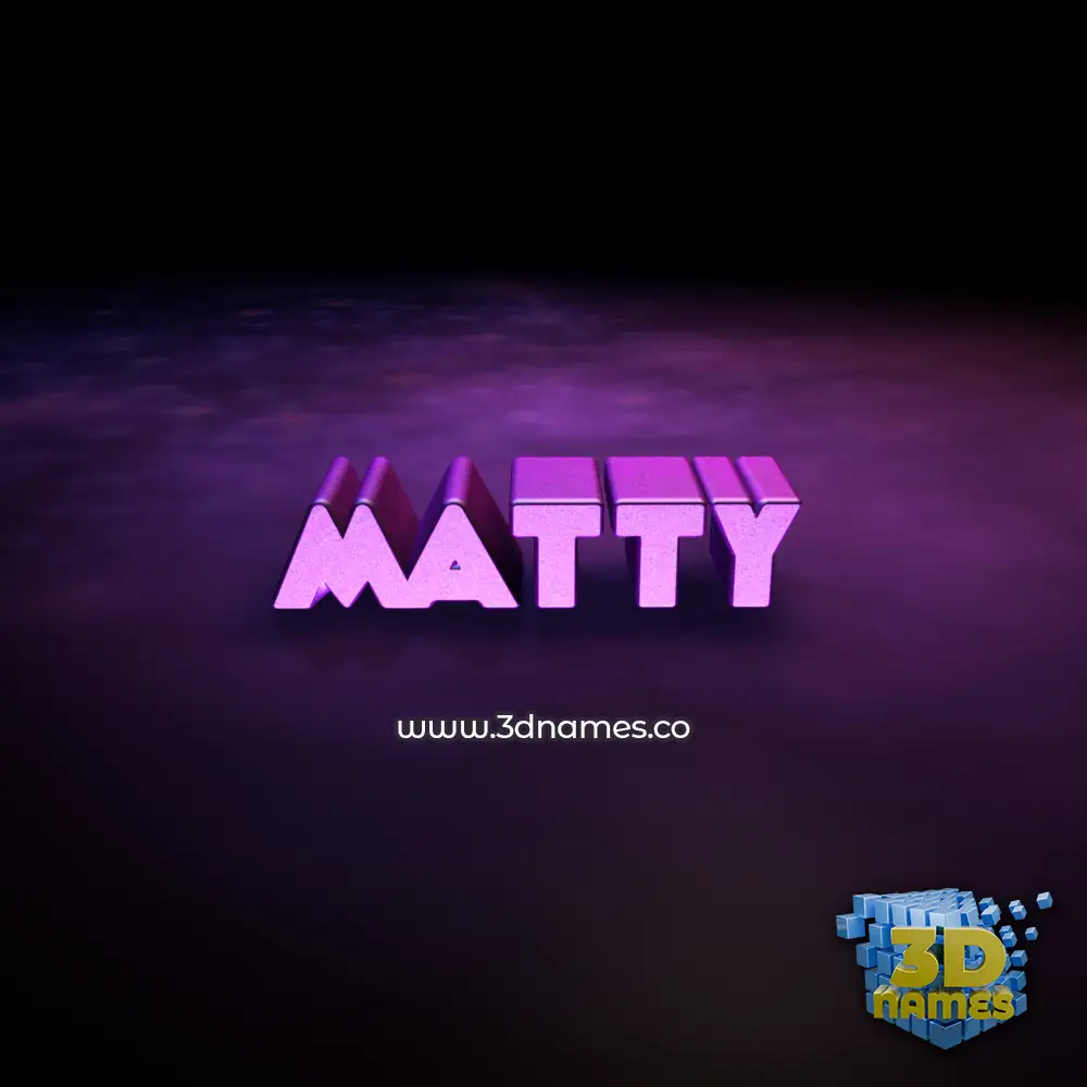 matty in Big Purple style - 3D name wallpaper