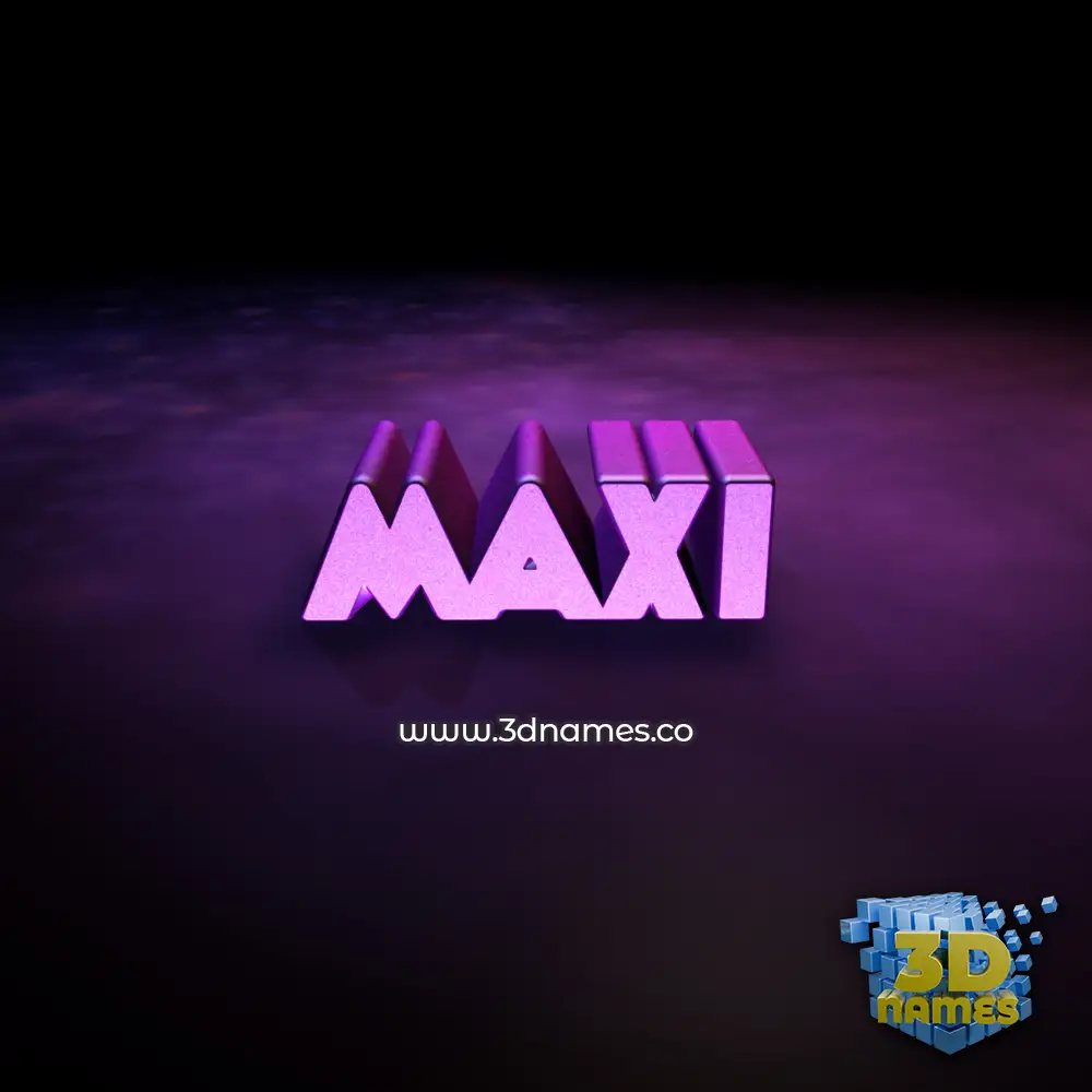 maxi in Big Purple style - 3D name wallpaper